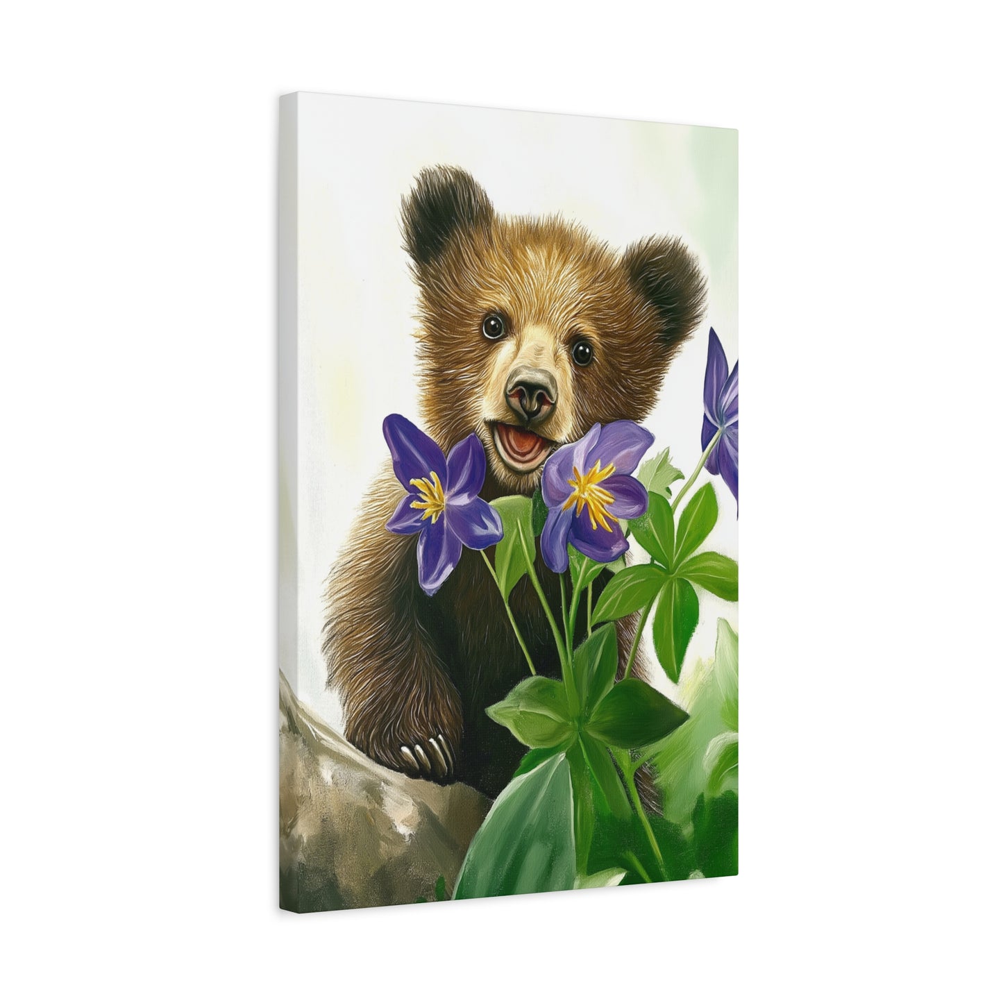 Cub with purple flower