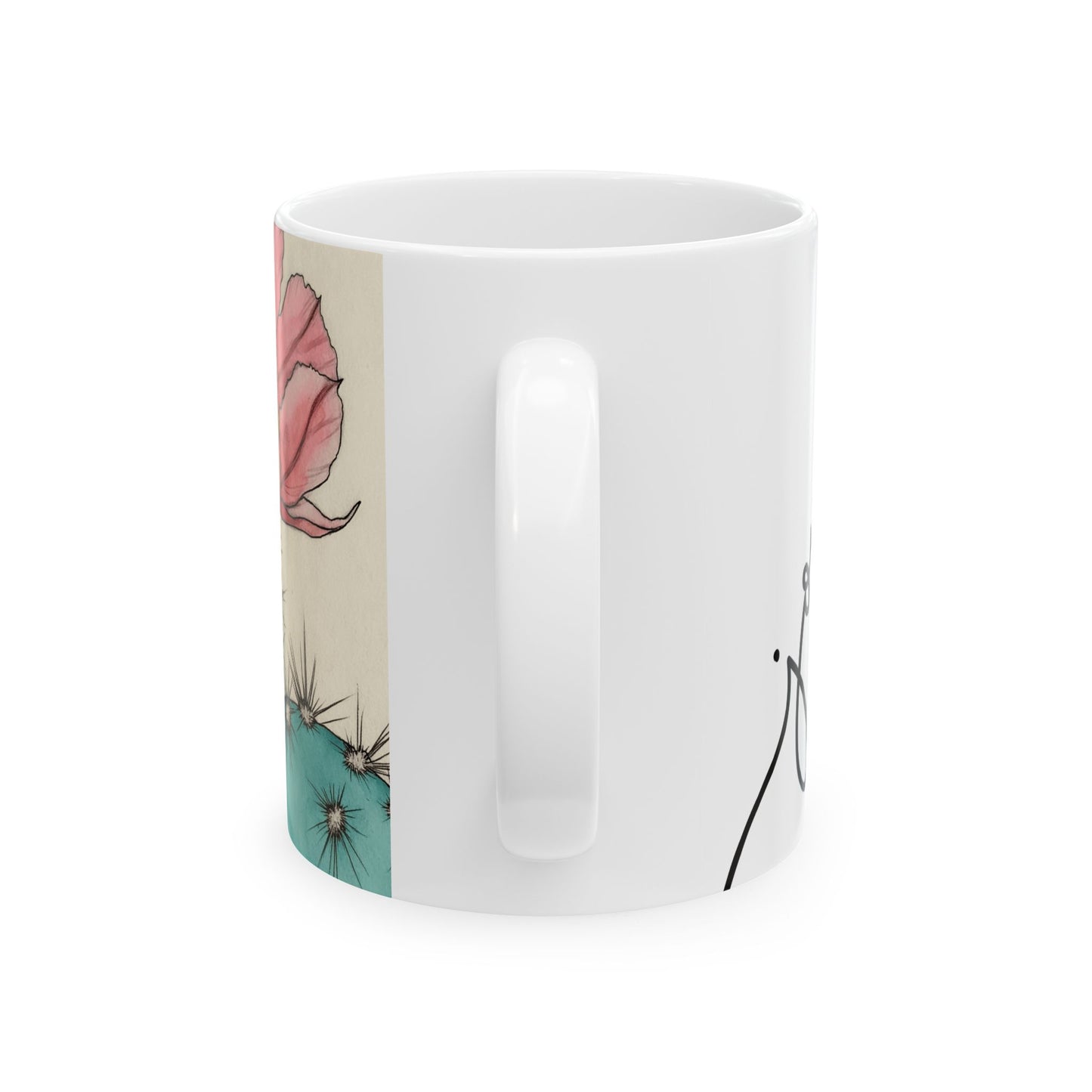 Whimsical Cactus Ceramic Mug - 11oz & 15oz - Perfect for Plant Lovers & Gifts