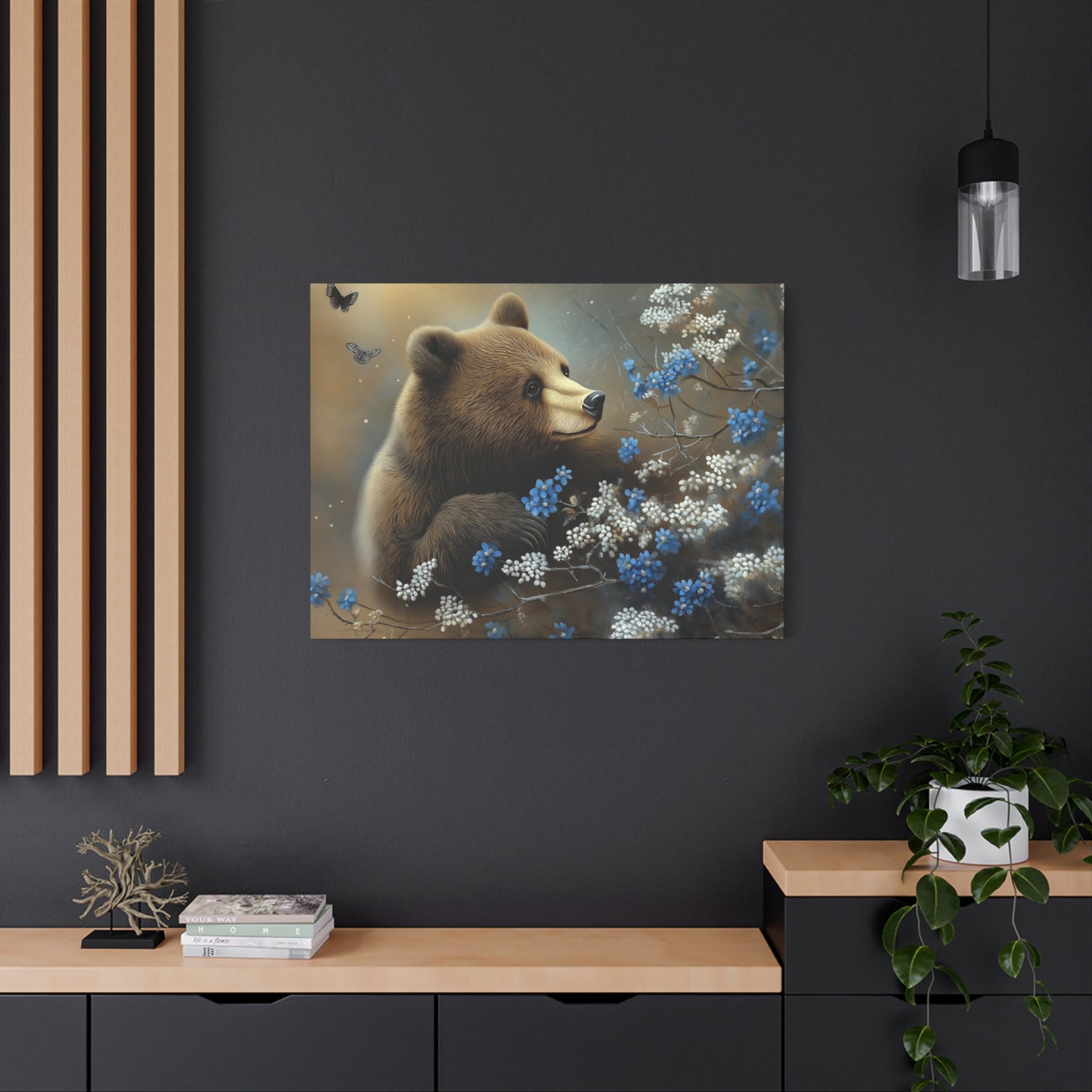 Bear Admiring the Flowers