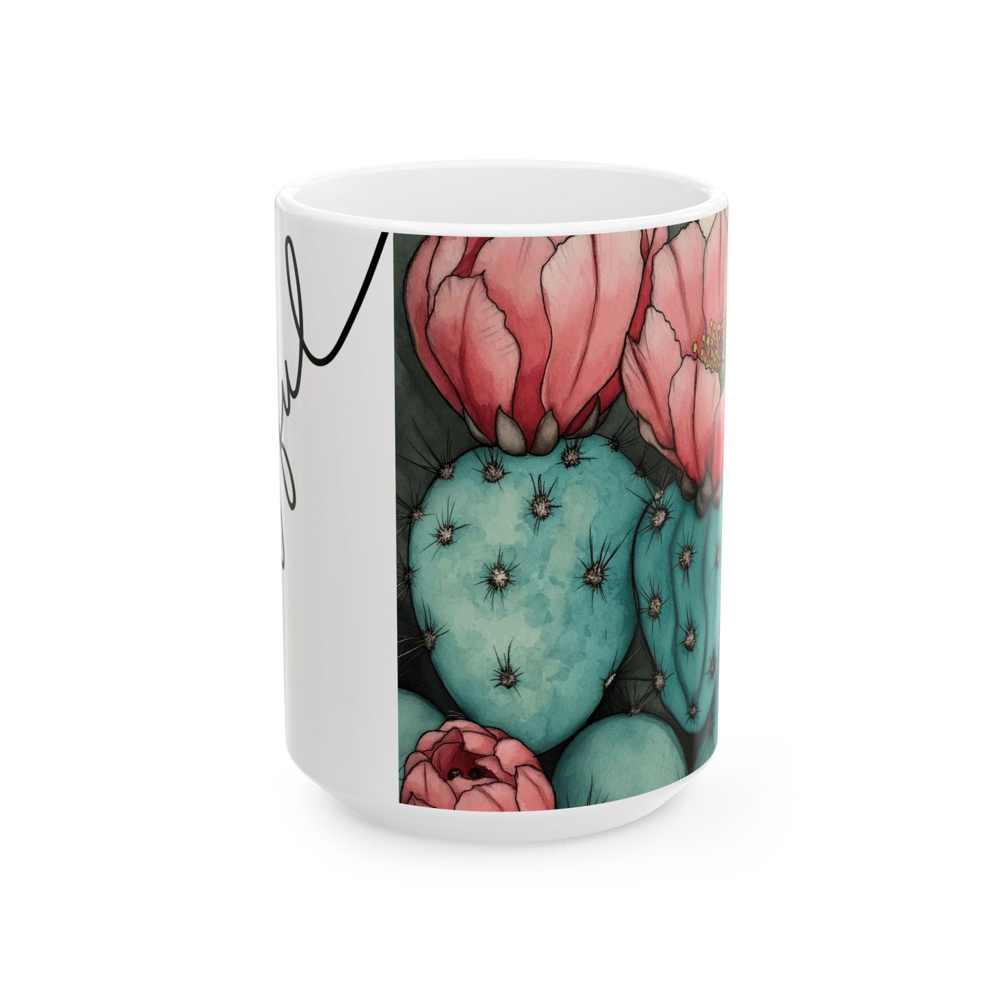 Whimsical Cactus Ceramic Mug - 11oz & 15oz - Perfect for Plant Lovers & Gifts