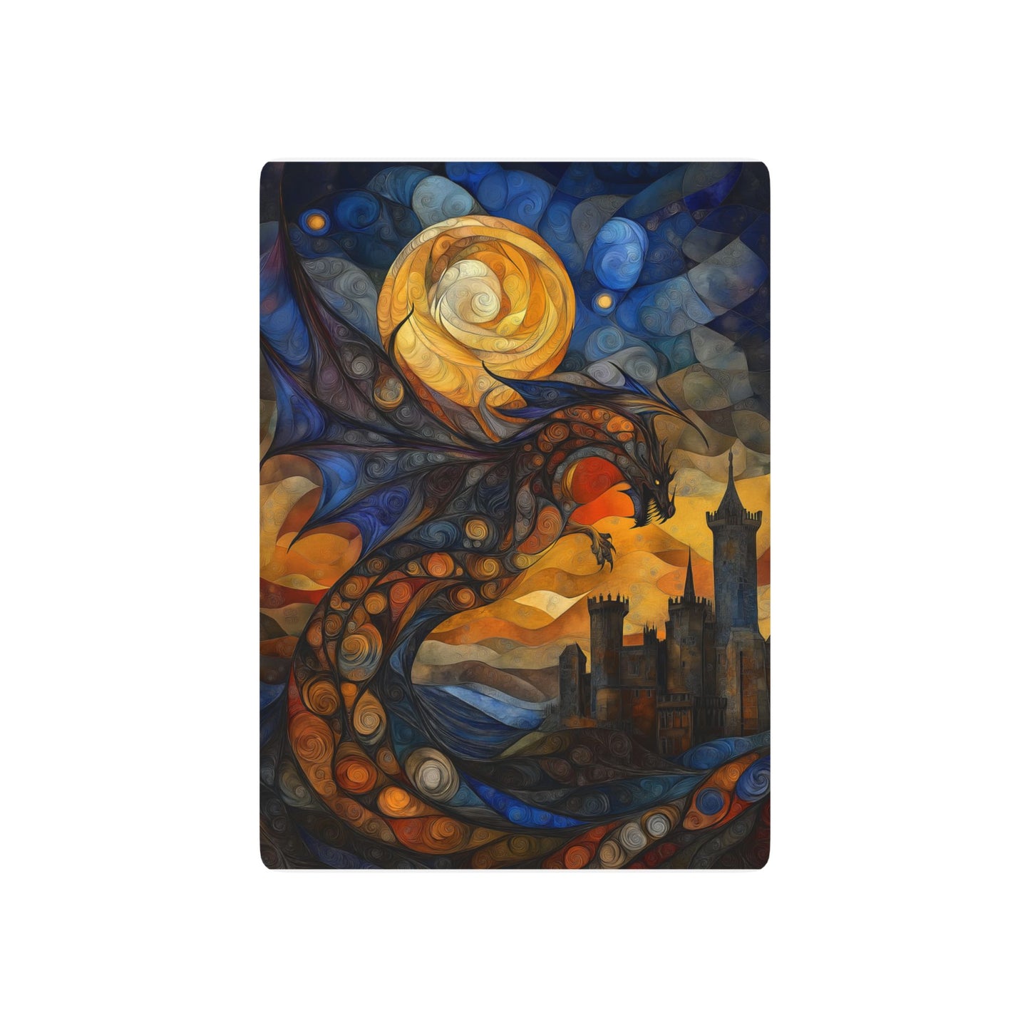 Artistic Poker Playing Cards Set - Dragon & Ace of Spades Design