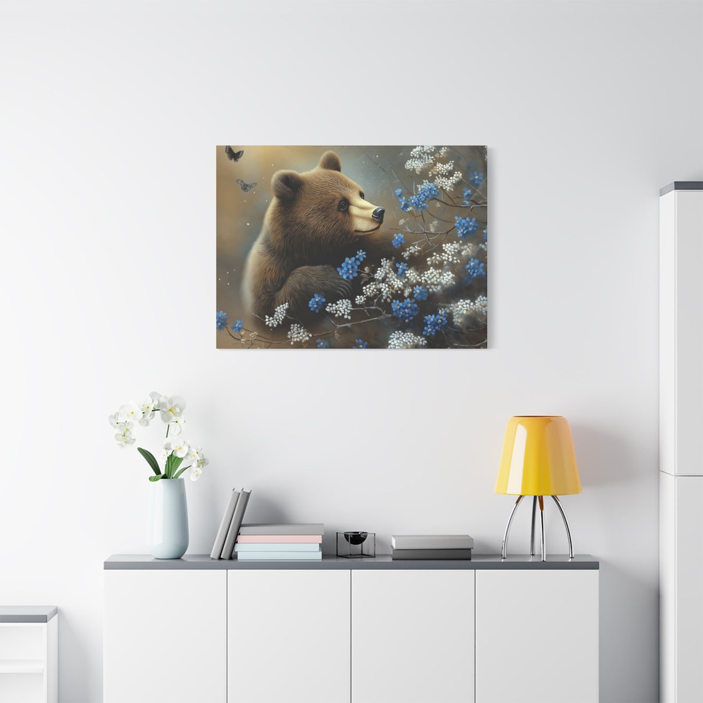 Bear Admiring the Flowers