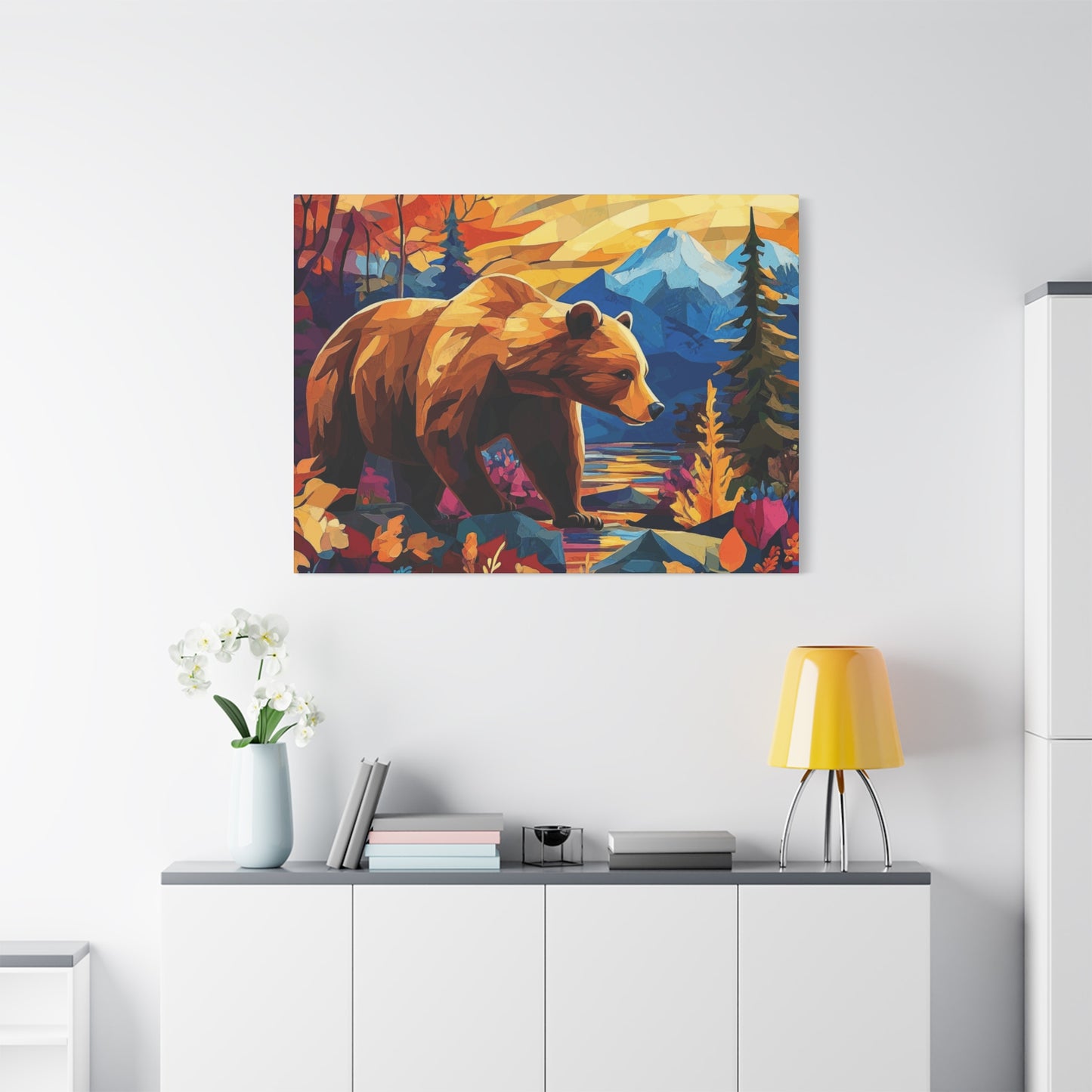 Bear walking in the mountains