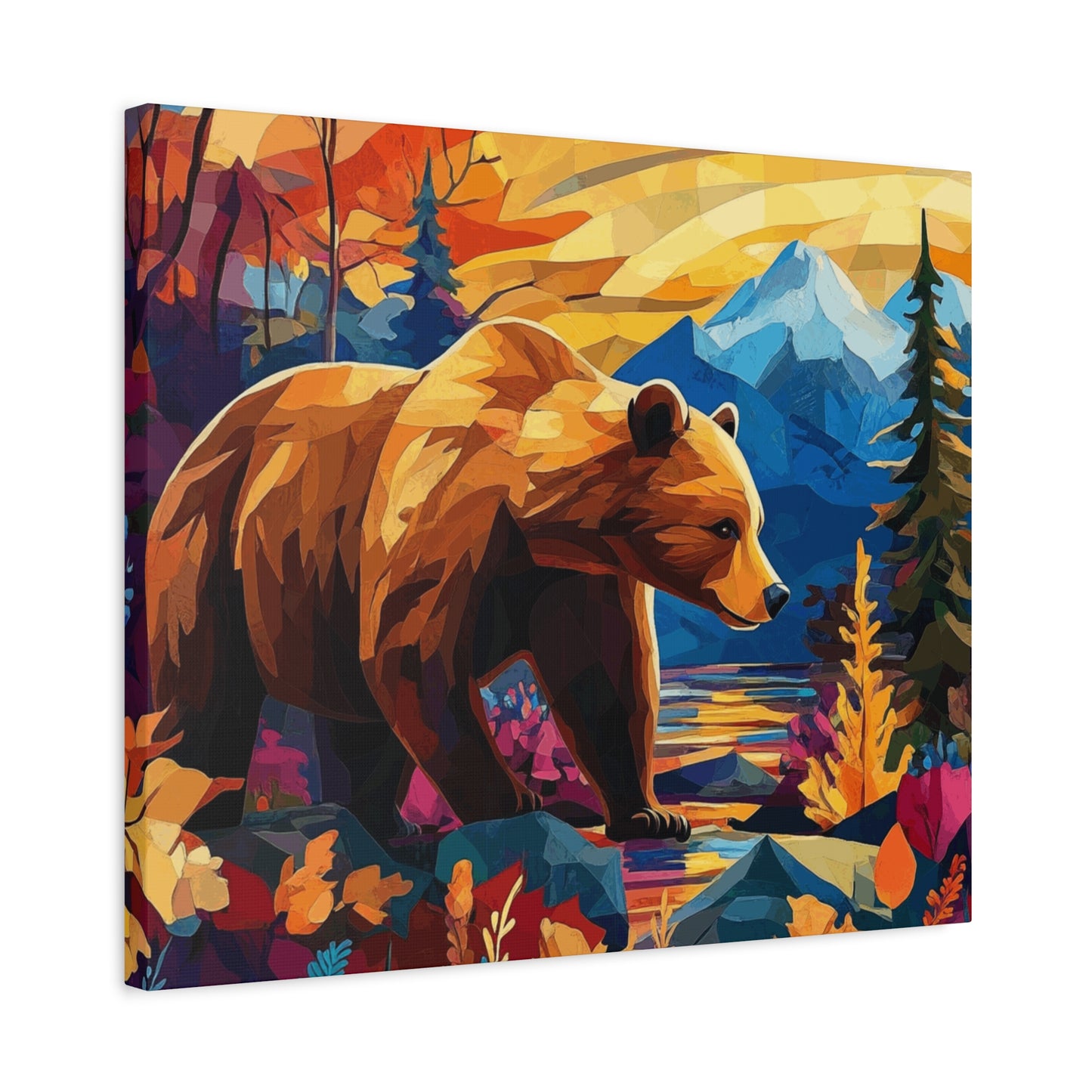 Bear walking in the mountains