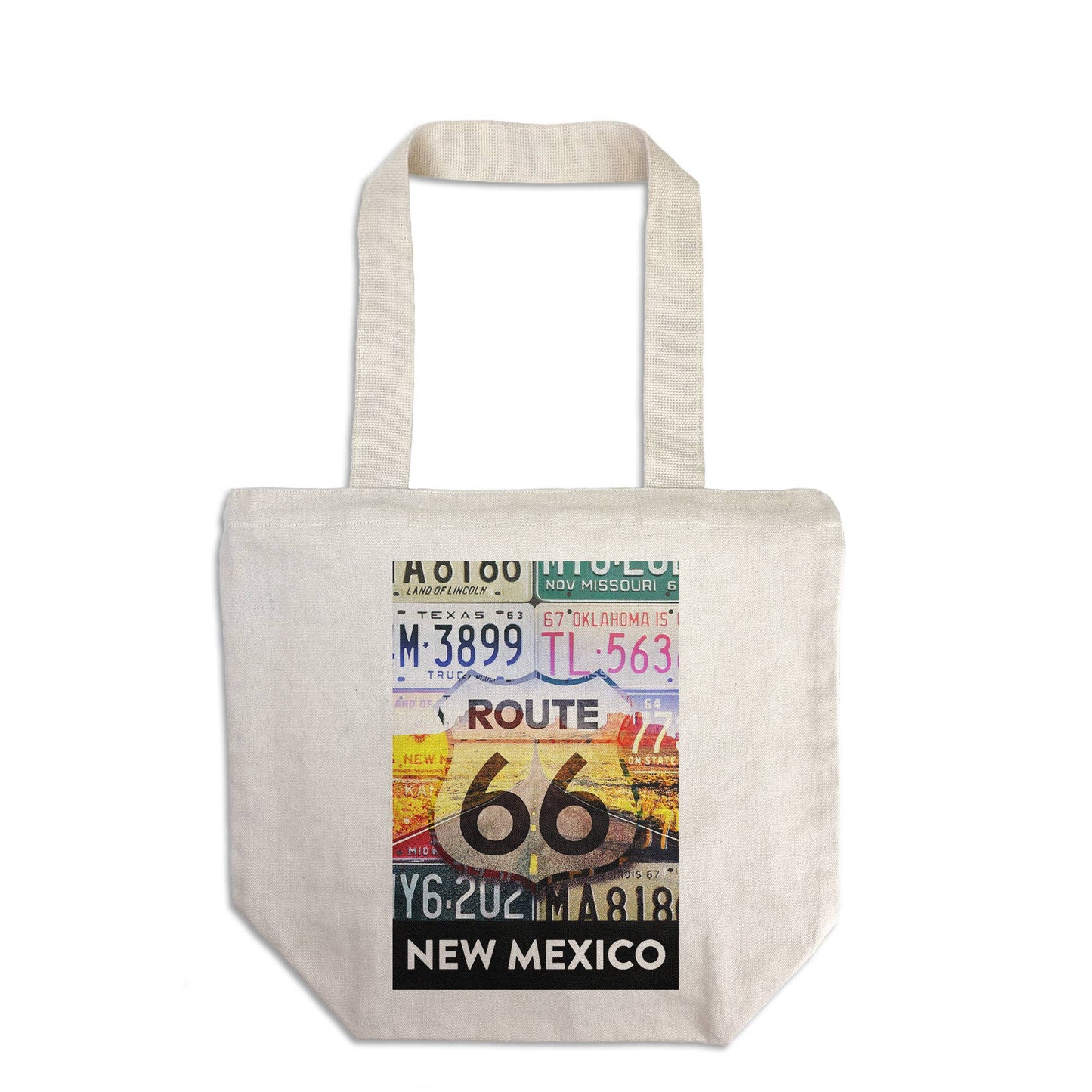 ORGANIC TOTE BAG New Mexico, Route 66, License Plates