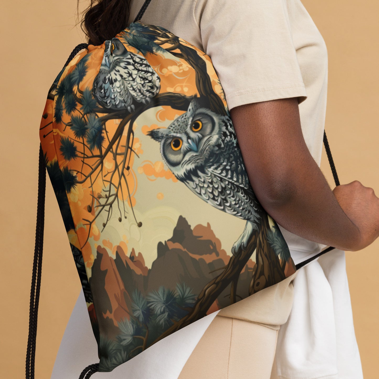 Owl 2 Drawstring bag
