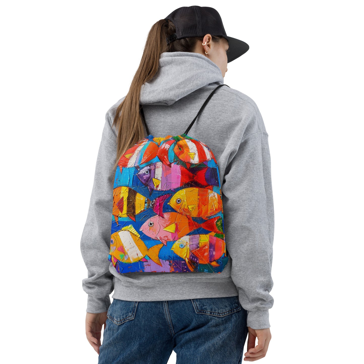 Fish 1 Drawstring bag