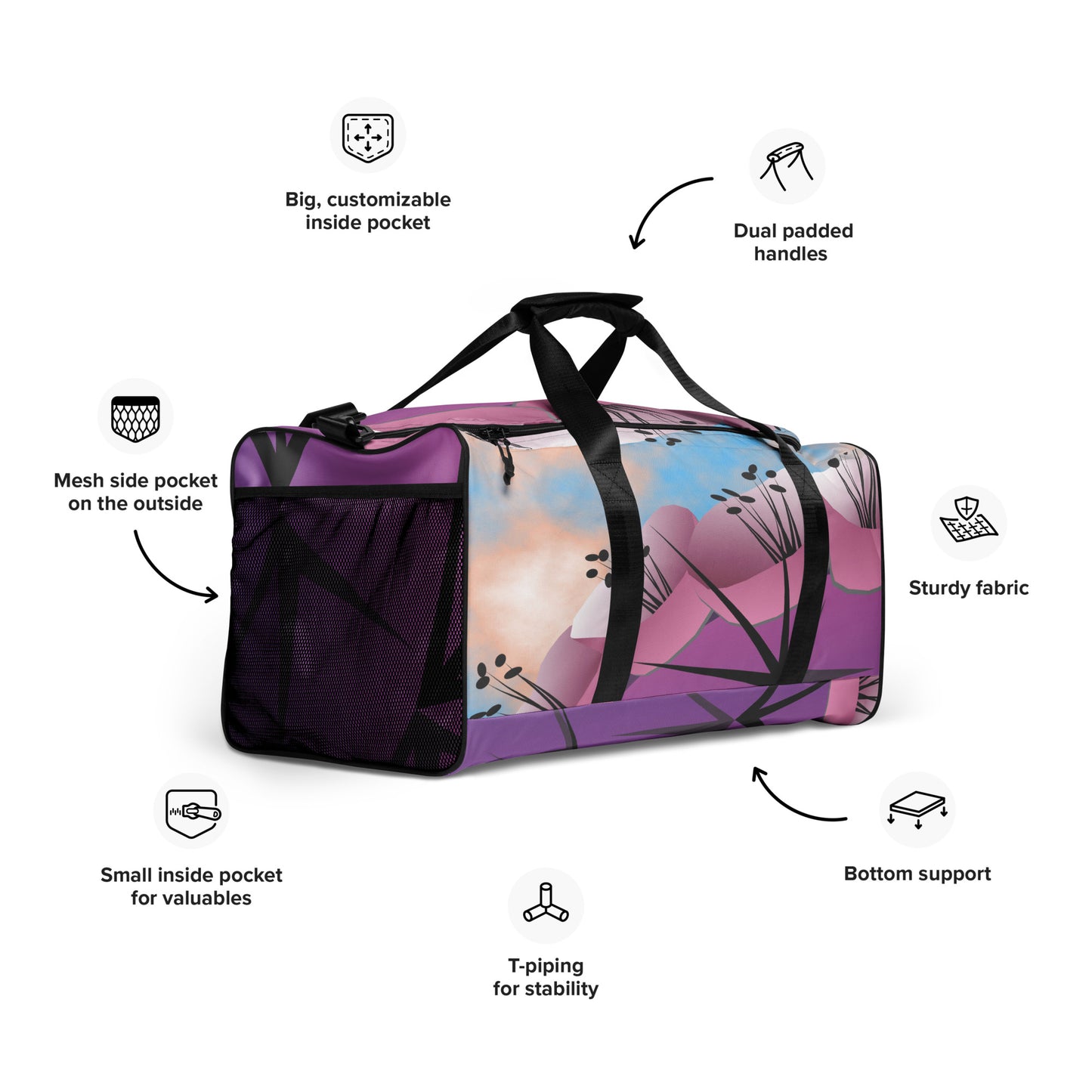 Cacti Purple Duffle bag