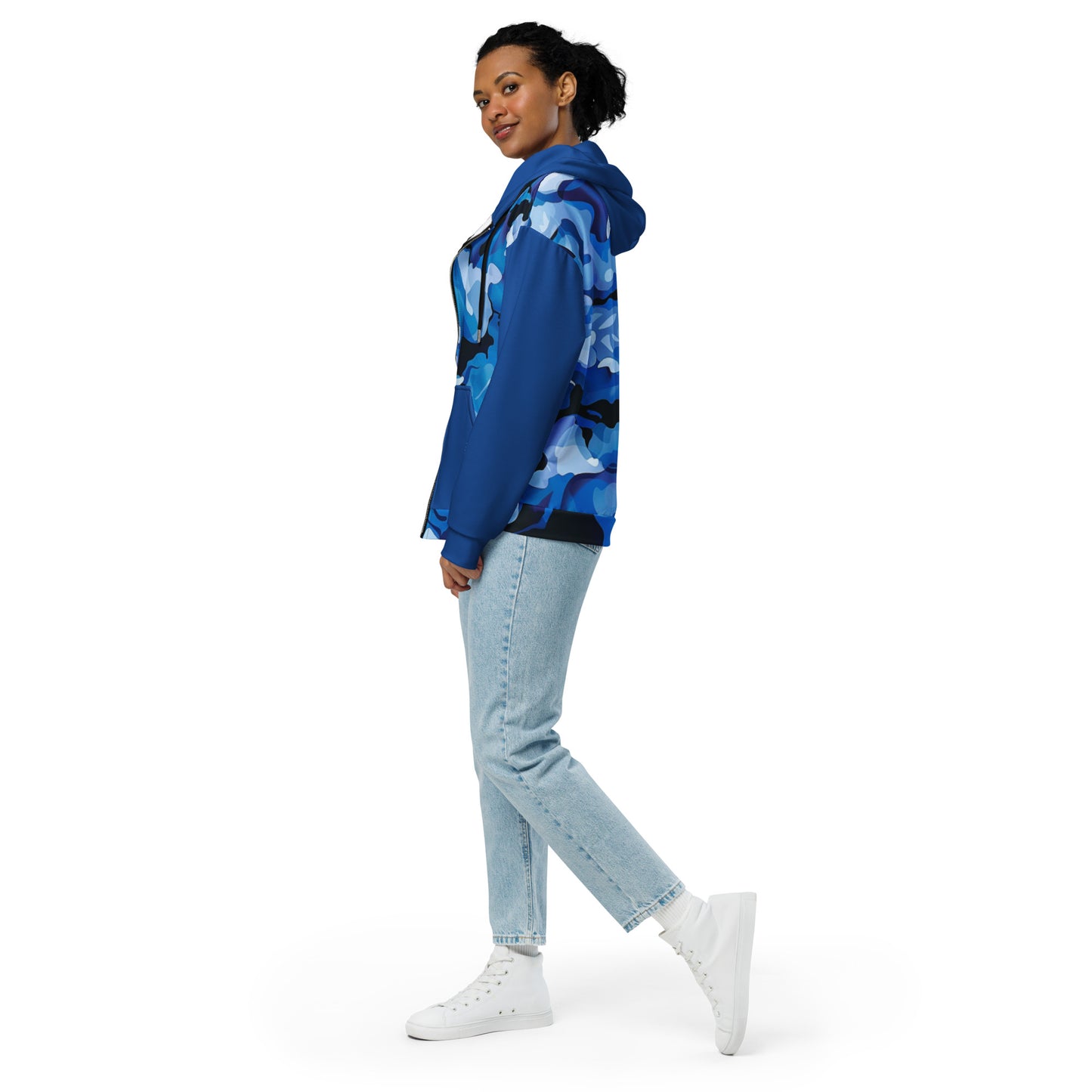 Camo Blue Unisex zip hoodie