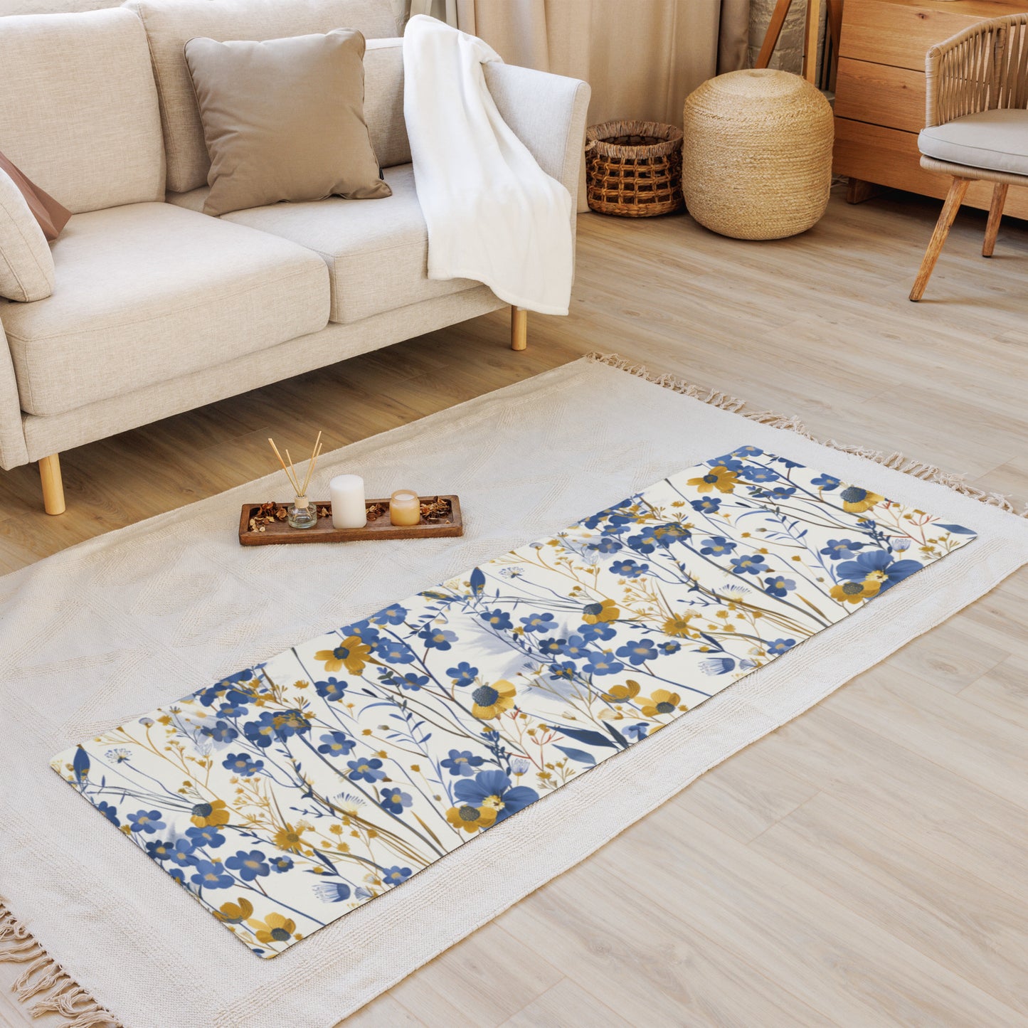 Blue & Gold Yoga mat
