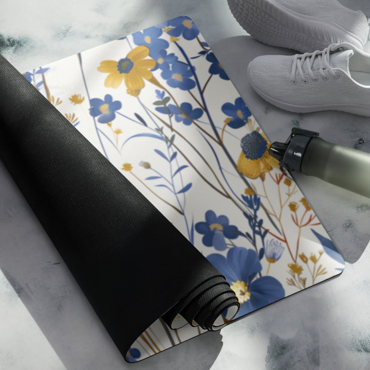 Blue & Gold Yoga mat