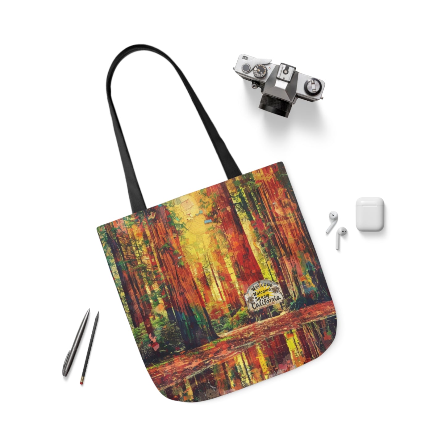 Sunny CA Redwoods Canvas Tote Bag