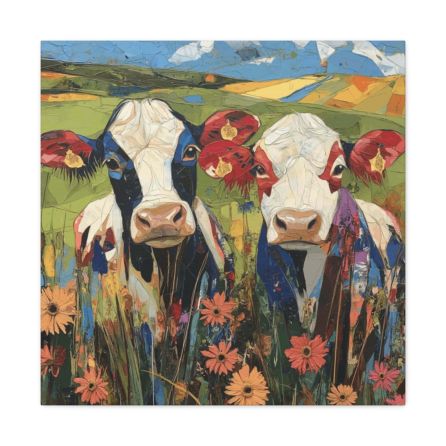 Canvas Gallery Wraps - AB Cows Wall Art Decor