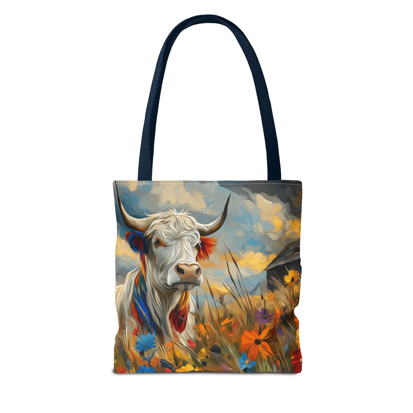 Colorful Cow Tote Bag - Close to Barn Design