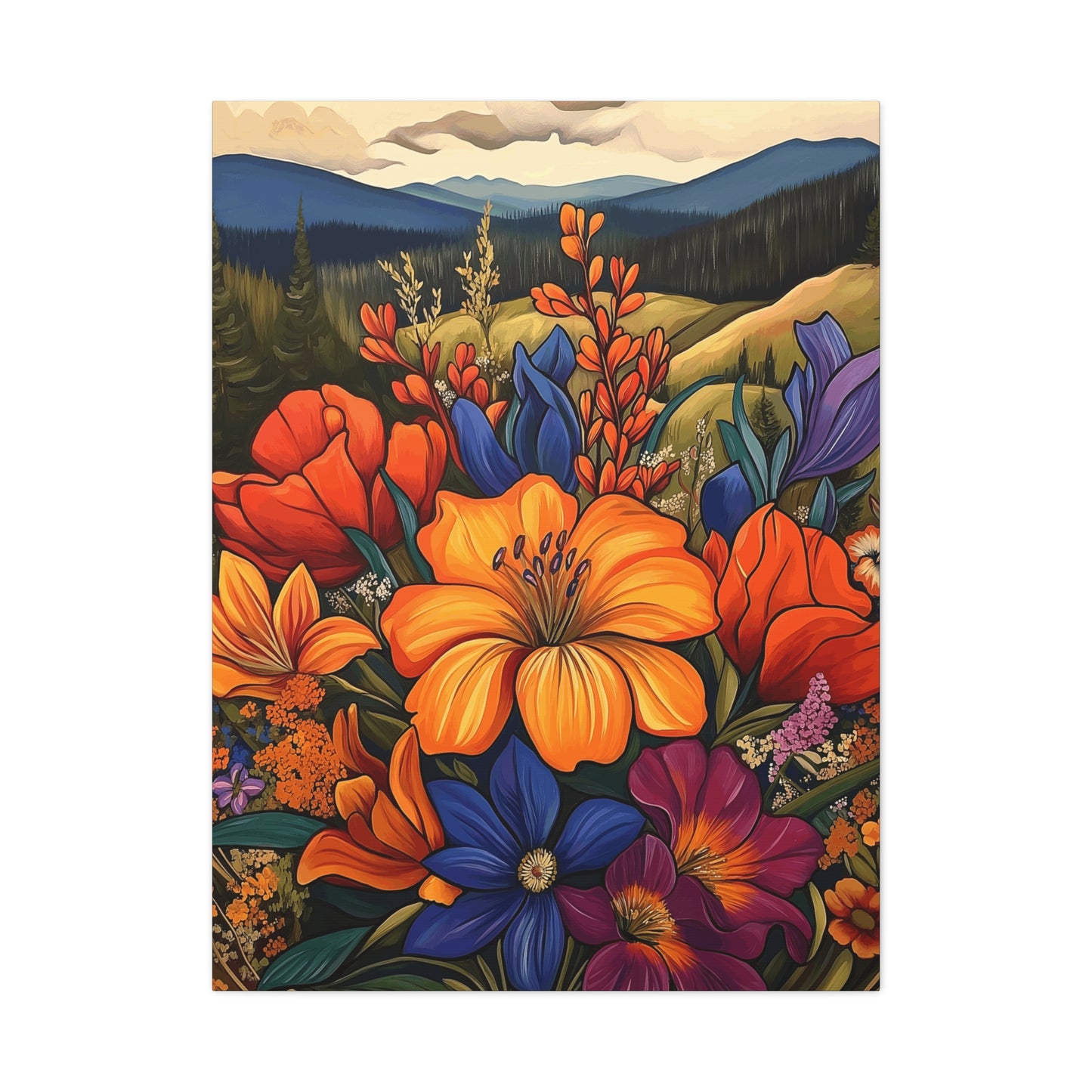 Colorful Floral Canvas Wall Art