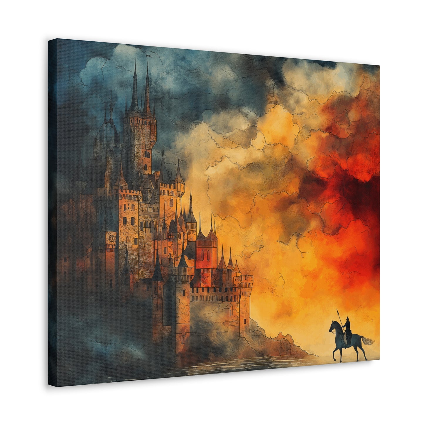 Canvas Prints Knight and Castle Wall Art