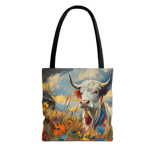 Colorful Cow Tote Bag - Close to Barn Design