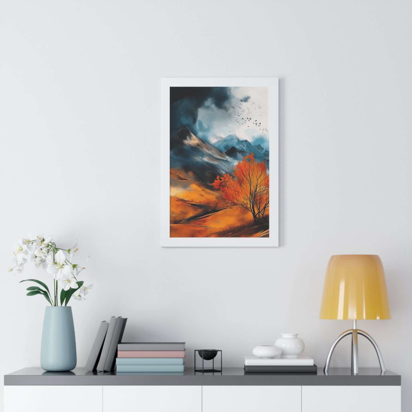 Vertical Poster Colorado Mountains Watercolor Style