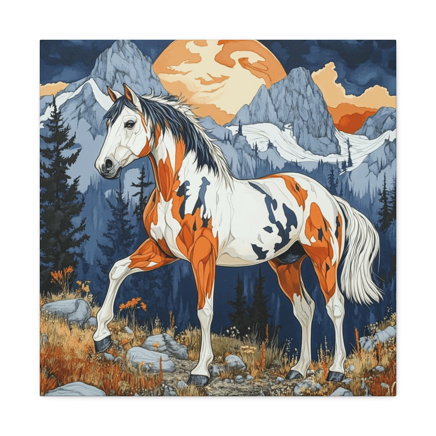 Canvas Gallery Wraps - Orange and Blue 2 Bronco