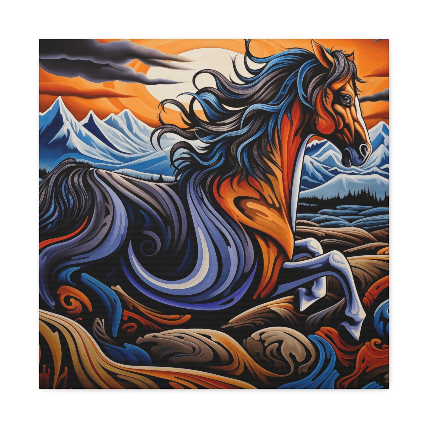 Canvas Gallery Wraps - Colorful Wild Bronco