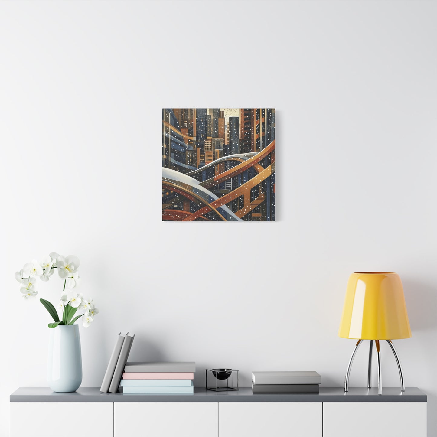 Denver Urban Winter Landscape Matte Canvas Print