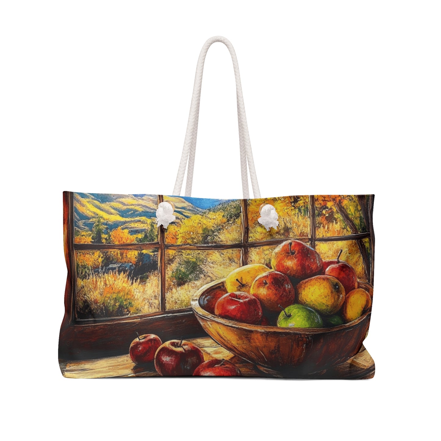 Weekender Bag - Artist Fruit Bowl with Mountain View Design