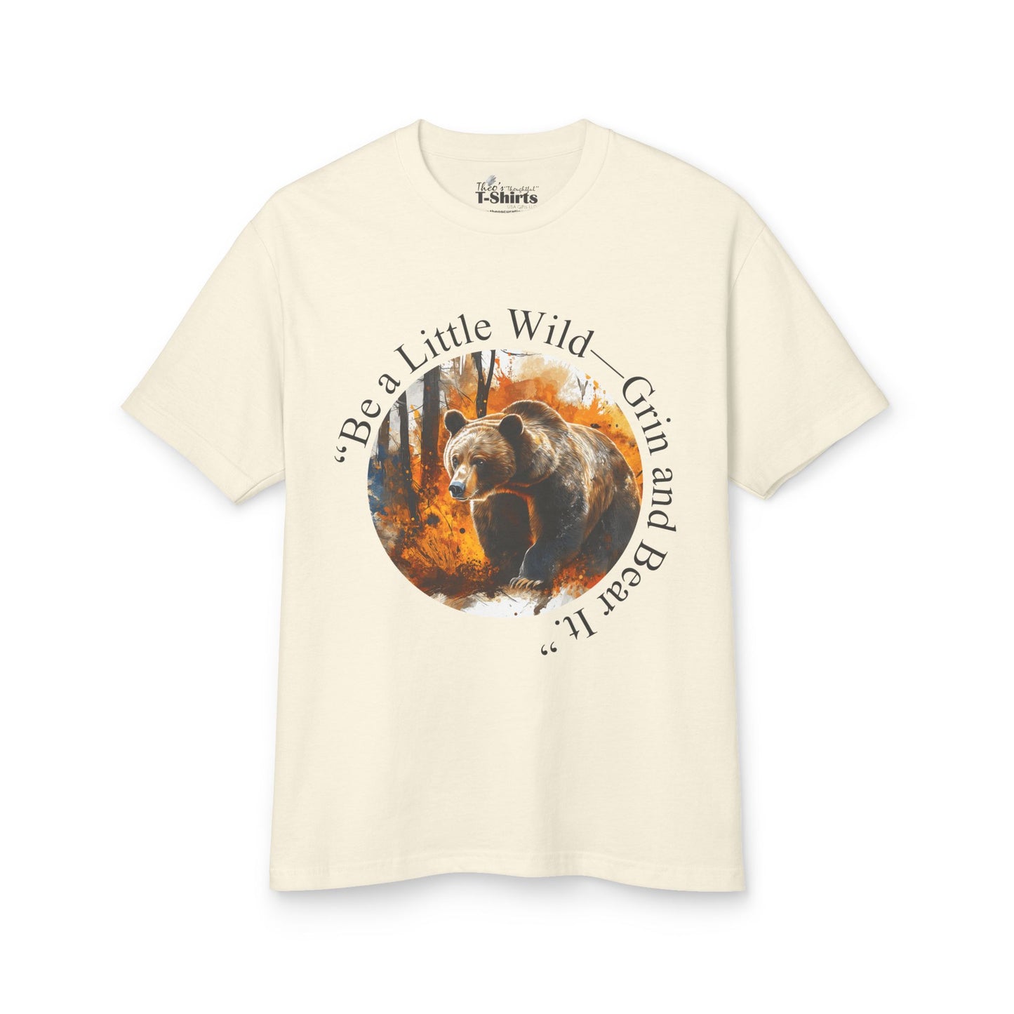 Cotton Tee with Theo's 'Thoughtful' Bear Thoughts Design