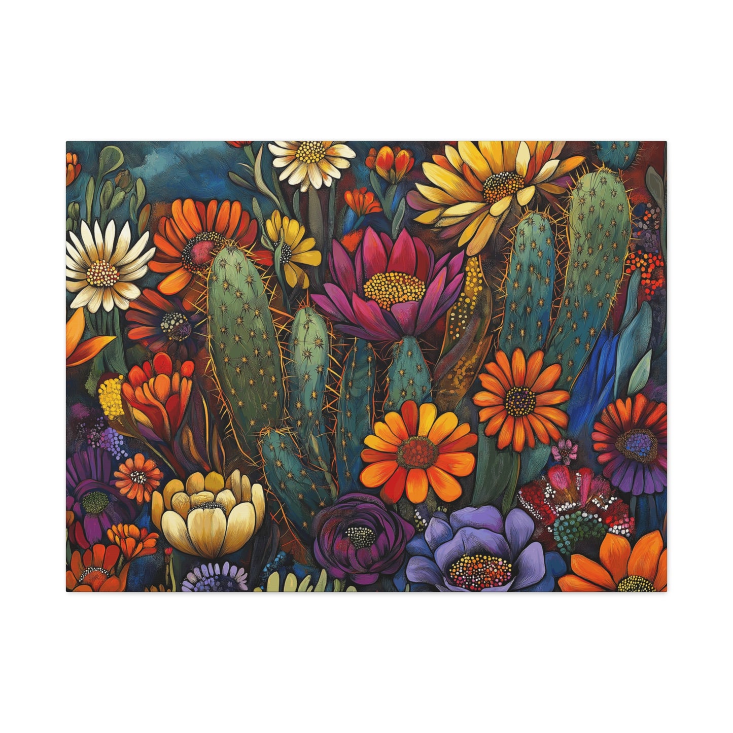 Canvas Gallery Wraps - Bold Cacti Flowers #1