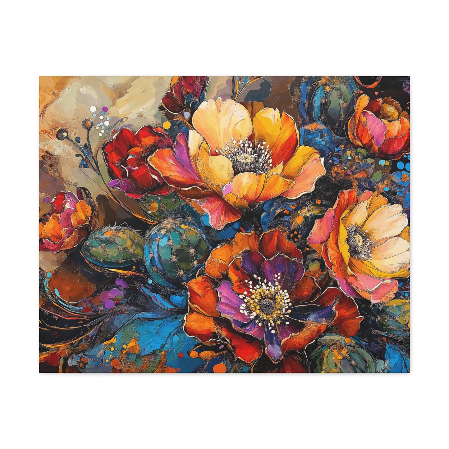 Canvas Gallery Wraps - Cacti Flowers Bold #2