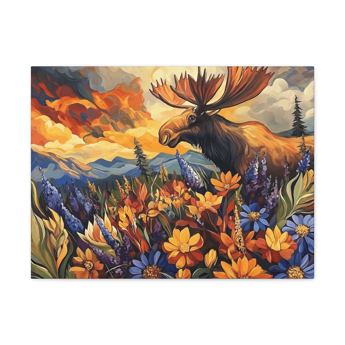 Canvas Gallery Wrap - Colorado Happy Moose in Rocky Mountains Wall Art