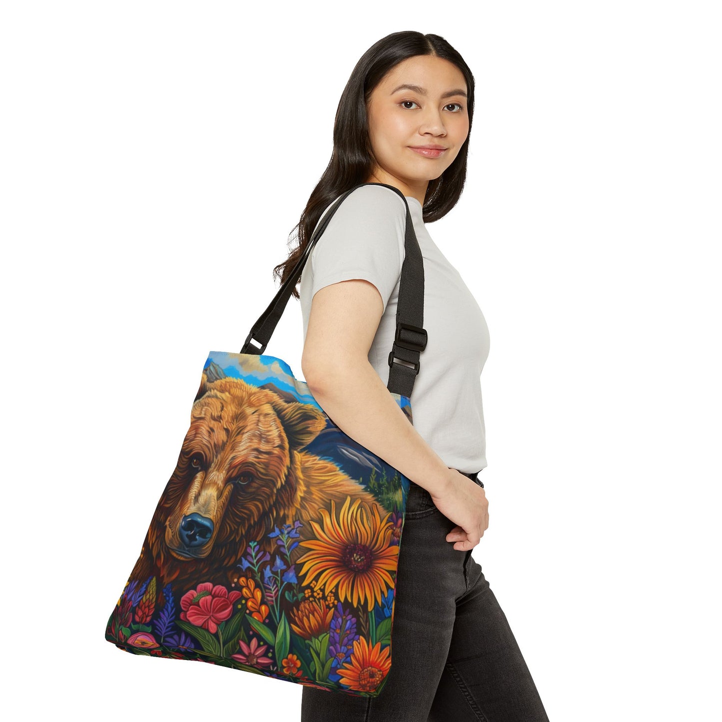 Brown Bear Adjustable Tote Bag