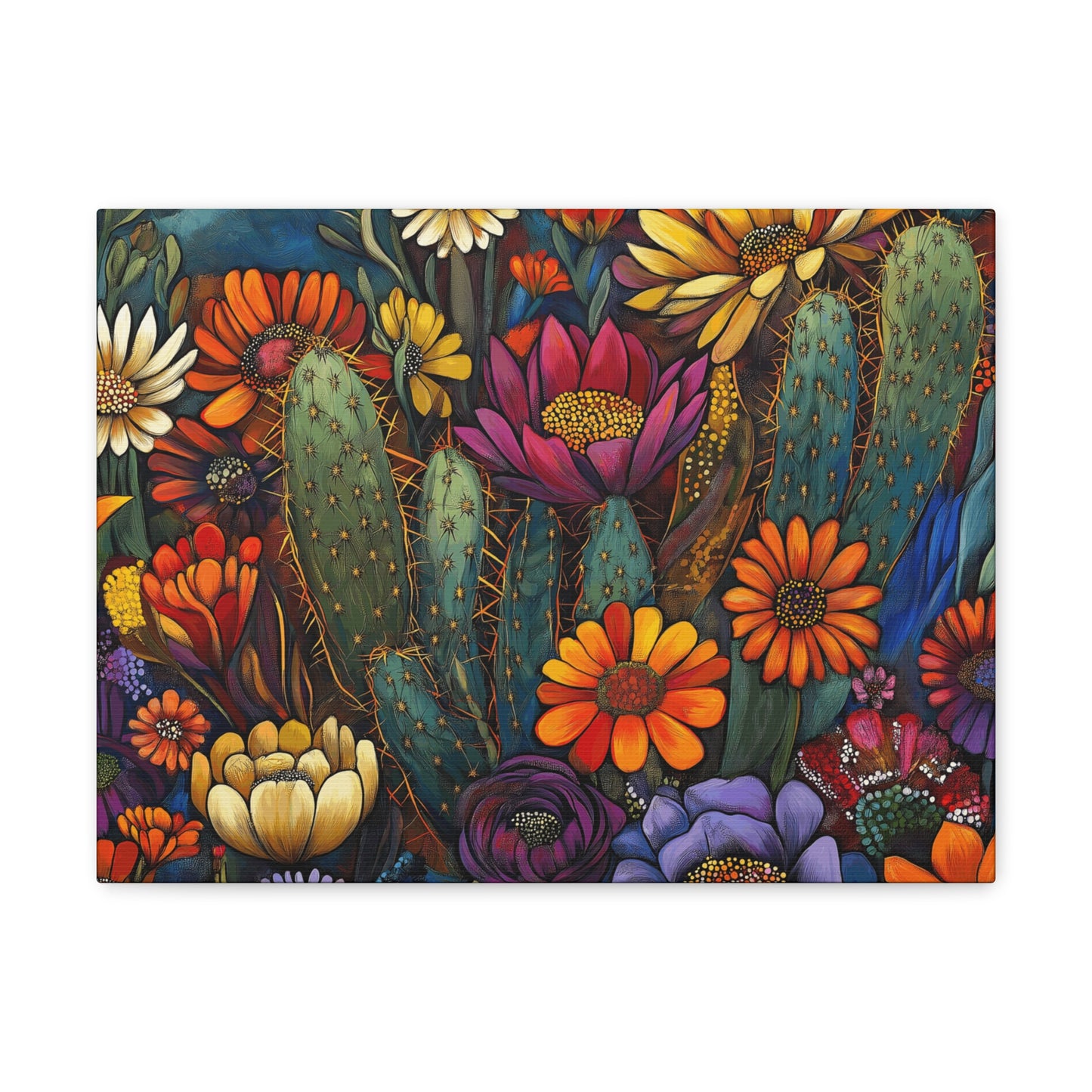 Canvas Gallery Wraps - Bold Cacti Flowers #1