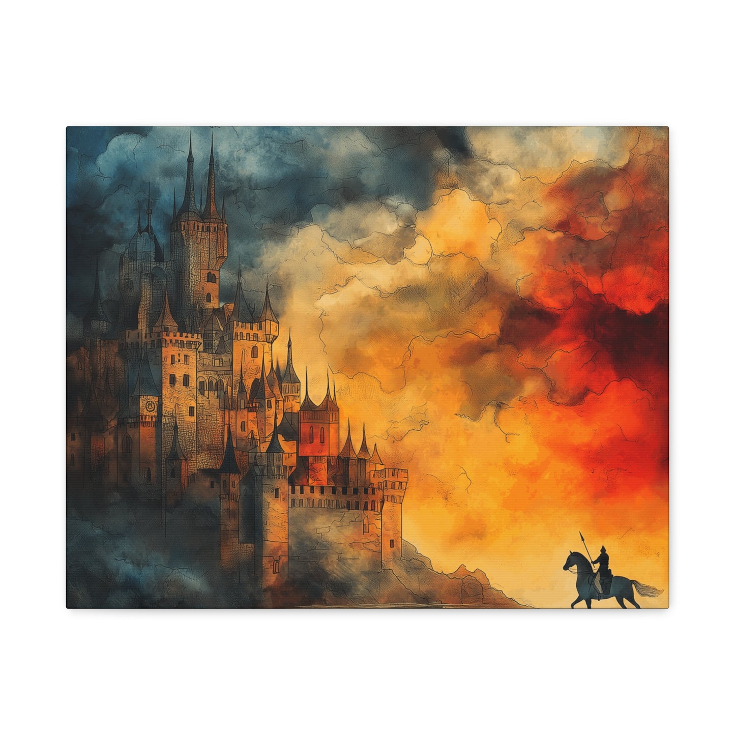 Canvas Prints Knight and Castle Wall Art