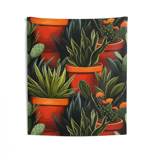 Green Cacti Wall Tapestry