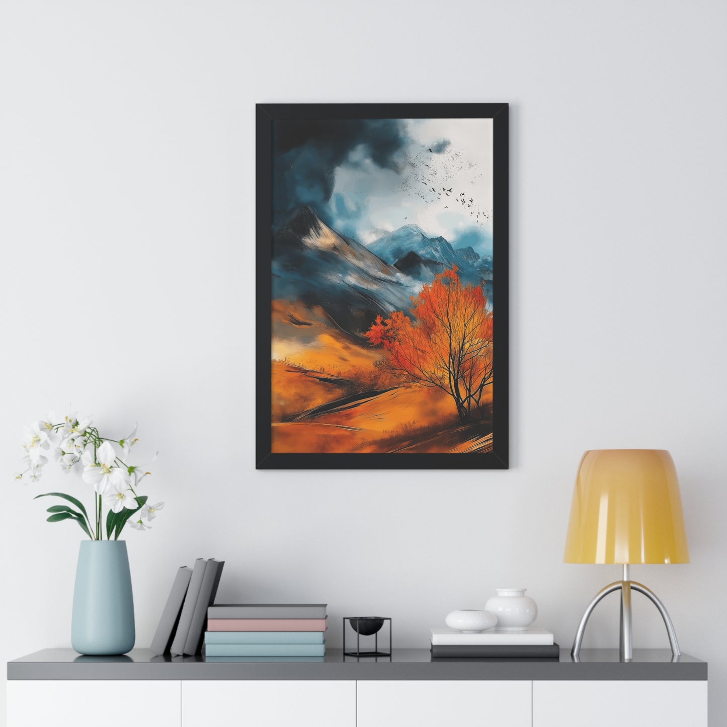 Vertical Poster Colorado Mountains Watercolor Style