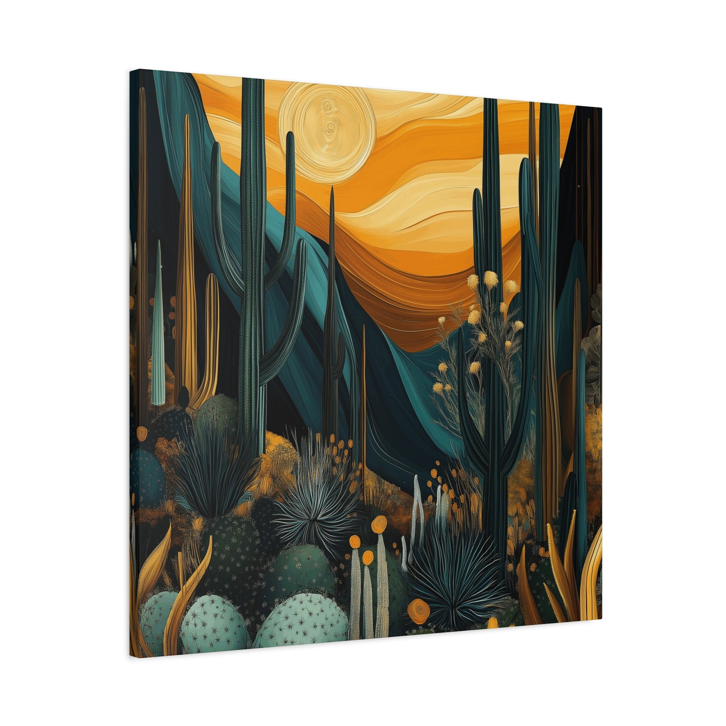 Desert Sunset Canvas Art – Stretched Wall Decor for Nature Lovers