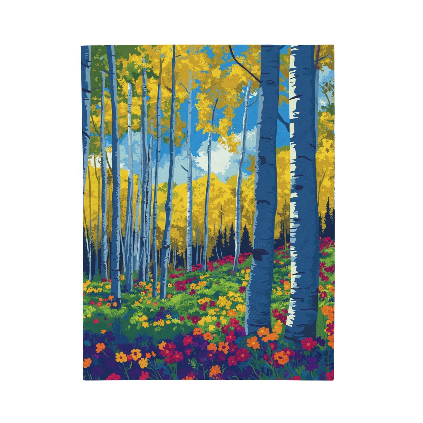 Velveteen Plush Blanket - Colorado Aspens Design