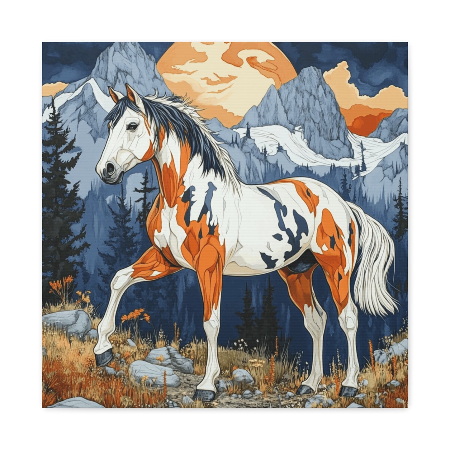 Canvas Gallery Wraps - Orange and Blue 2 Bronco