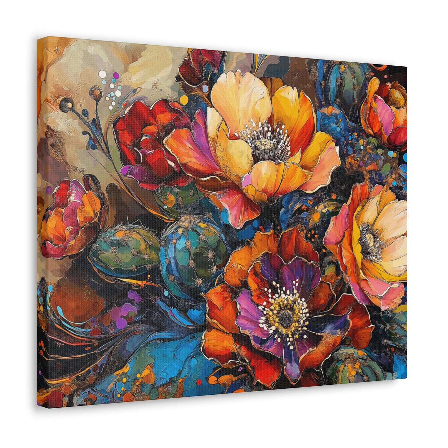 Canvas Gallery Wraps - Cacti Flowers Bold #2