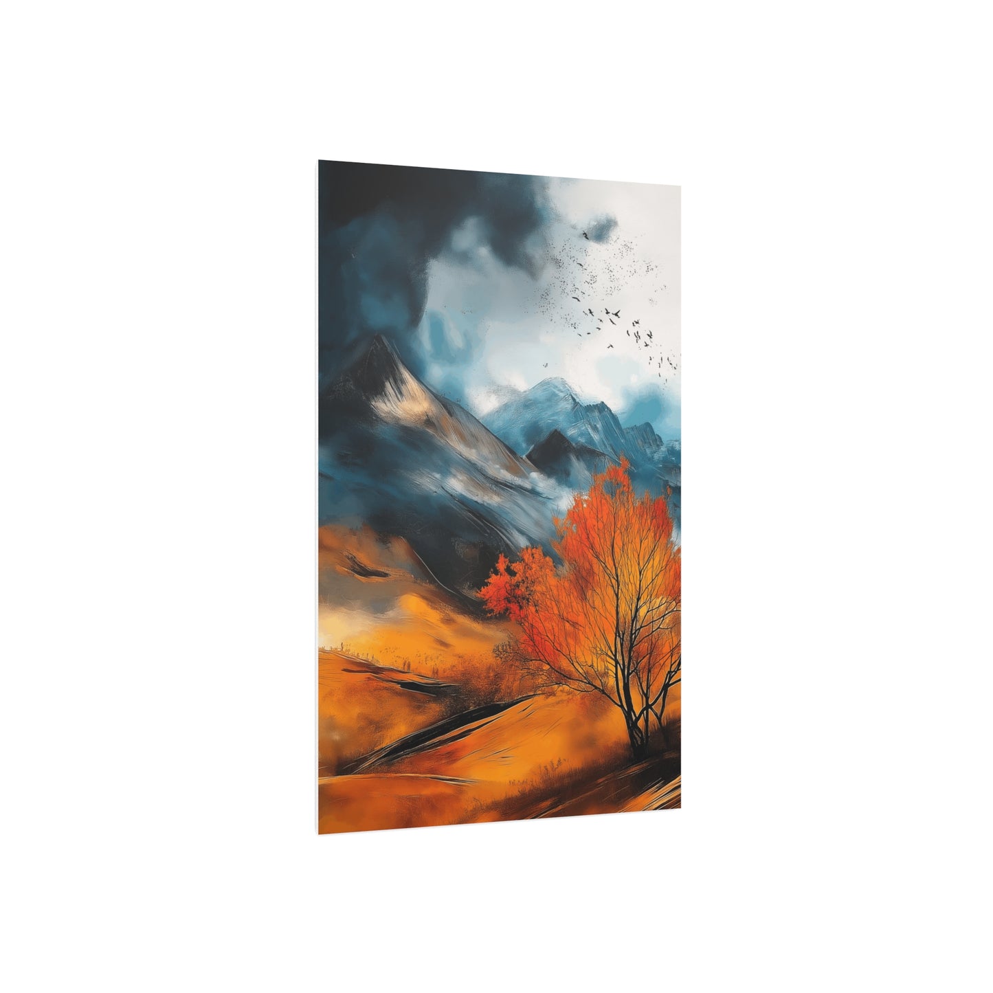 Foam Board Colorado Mountains Watercolor Wall Art