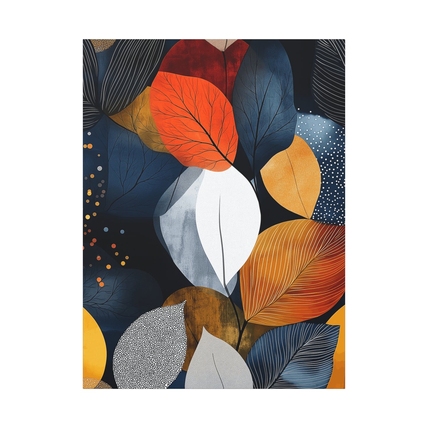 Autumn Leaf Canvas Art Print - Stretched Matte Finish, 1.25" Deep - Perfect Home Decor for Fall & Nature Lovers