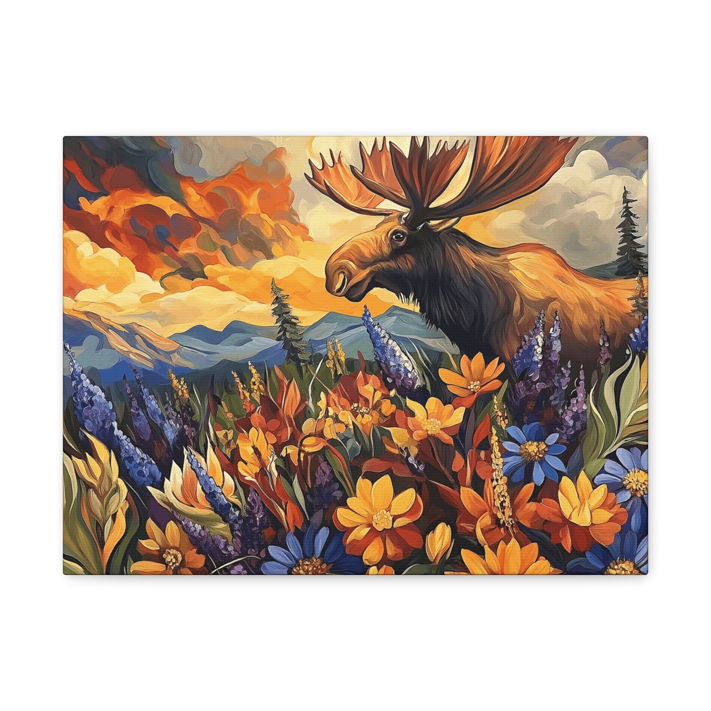 Canvas Gallery Wrap - Colorado Happy Moose in Rocky Mountains Wall Art