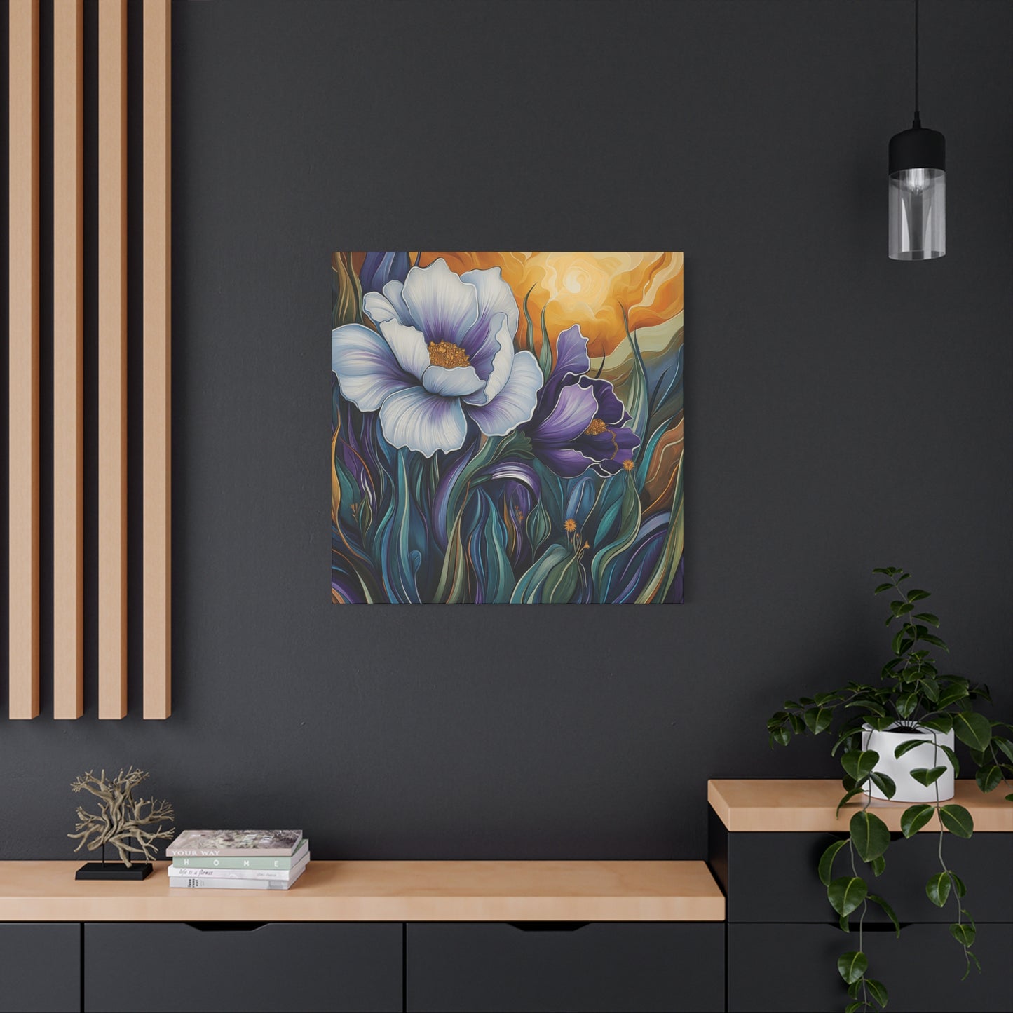 Floral Sunset Canvas Art Print - Vibrant Wall Decor