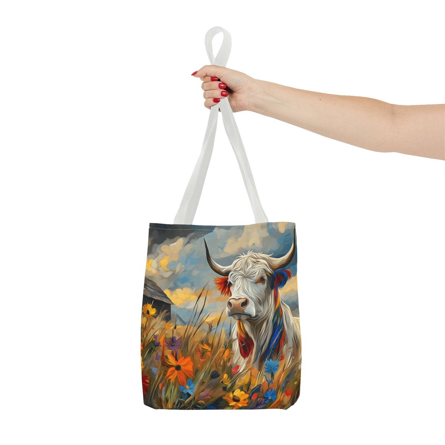 Colorful Cow Tote Bag - Close to Barn Design