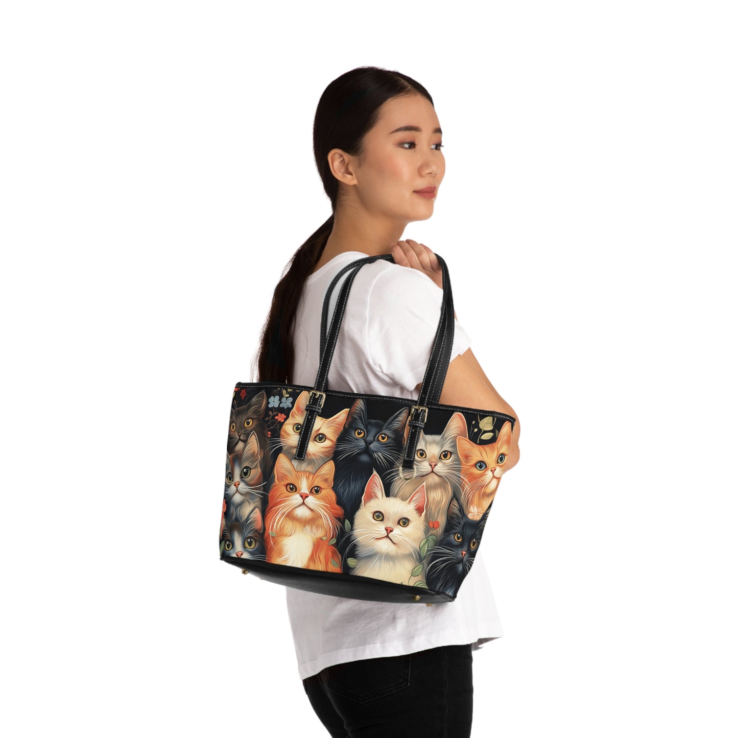 Cats 1 PU Leather Shoulder Bag