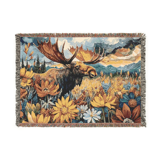 Woven Blanket - Happy Moose Warmly