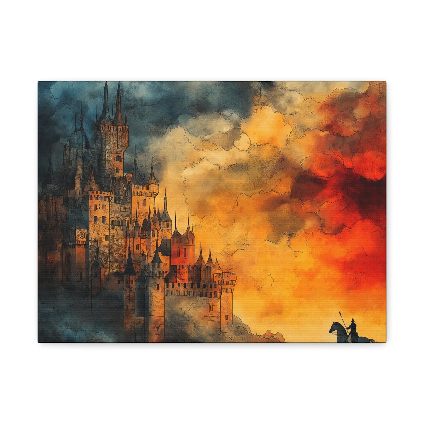 Canvas Prints Knight and Castle Wall Art