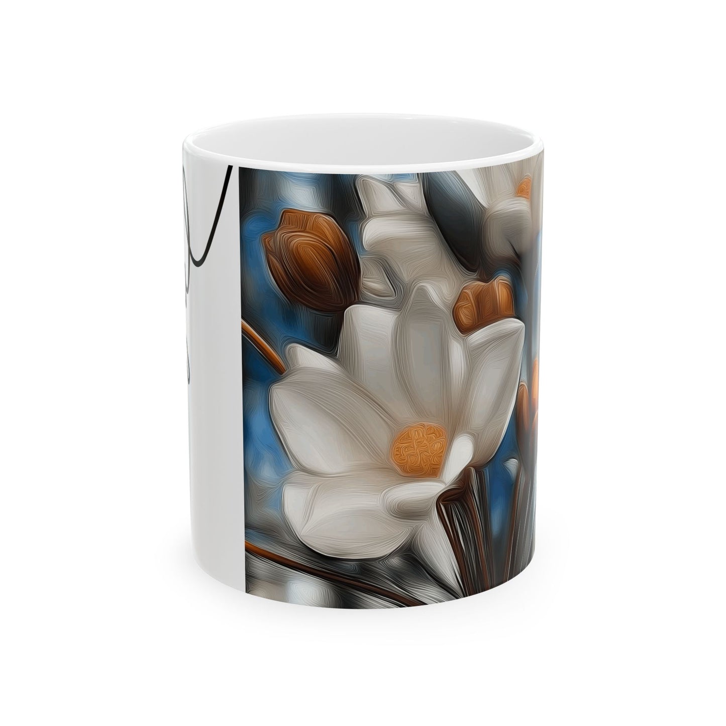 Floral Artisan Ceramic Mug - Elegant Coffee Cup for Home & Gifts