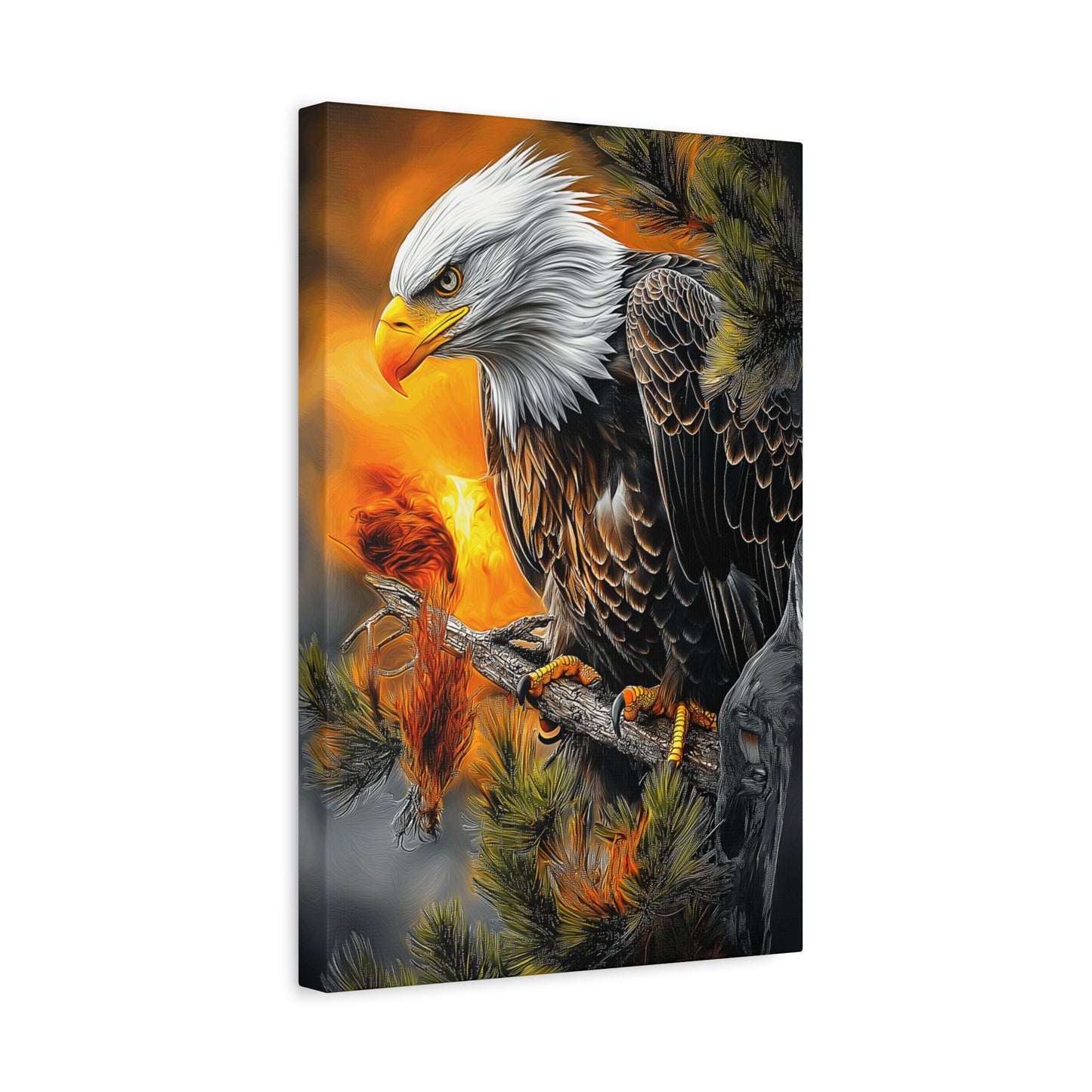 Eagle Canvas Art - Fierce Eagle Wildlife Wall Decor