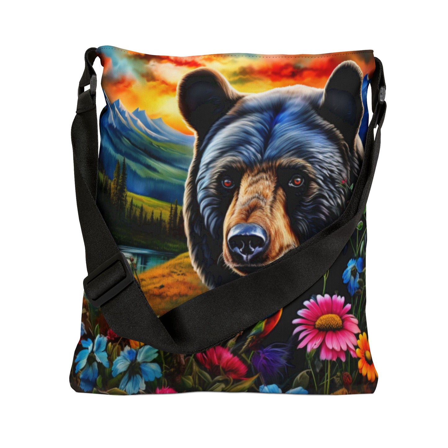 Black Bear Adjustable Tote Bag